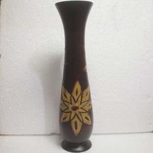 Hand Carved Mango Wood Costa Rica Vase